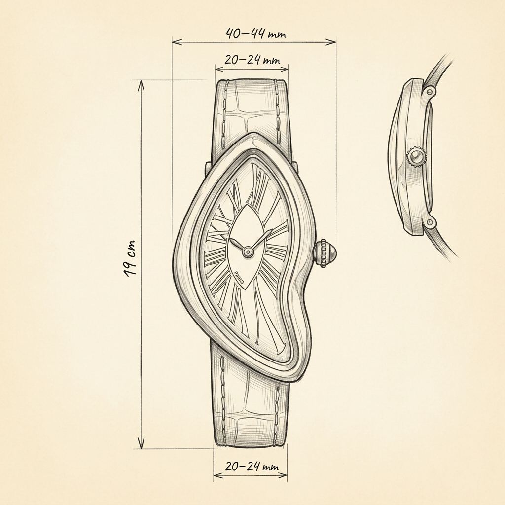 Dibujo técnico · The Mirage Black/Gold Watch