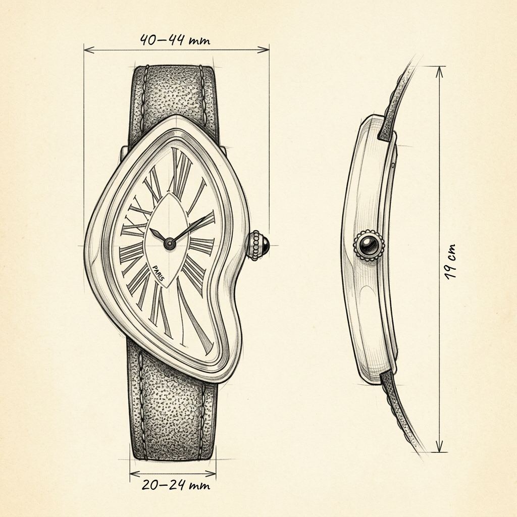 Dessin technique · The Mirage Orange/Gold Watch