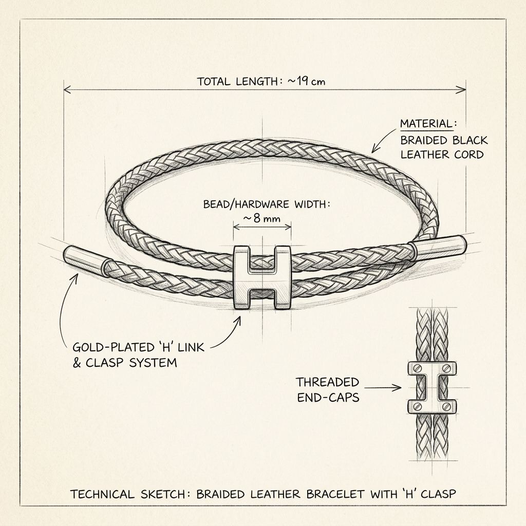 Dibujo técnico · The Monaco Black & Gold Bracelet