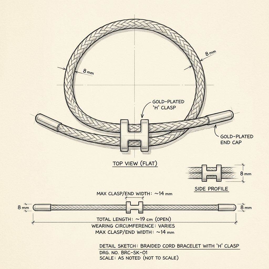 Dessin technique · The Monaco White & Gold Bracelet