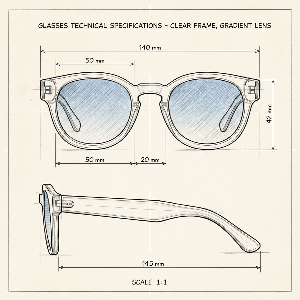 Dibujo técnico · The Positano Crystal Sunglasses