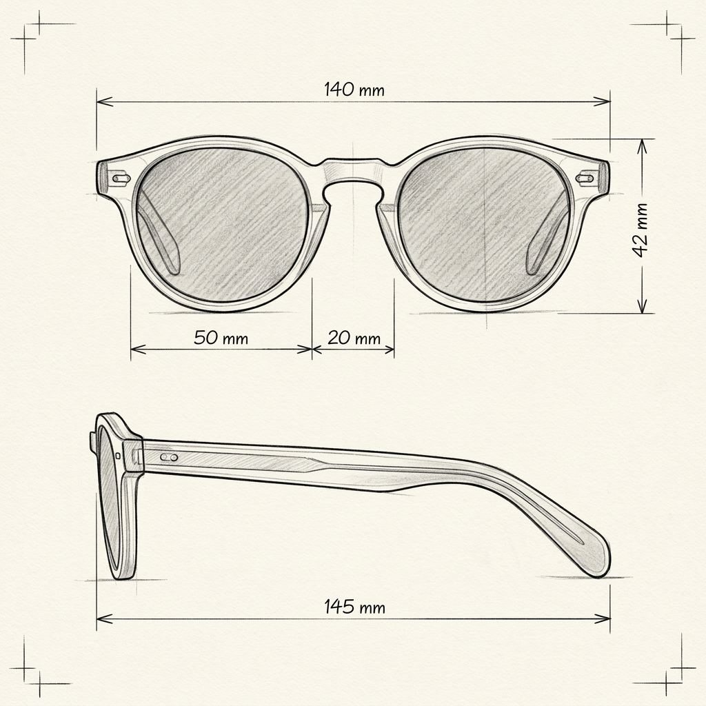 Dessin technique · The Positano Smoke Grey Sunglasses