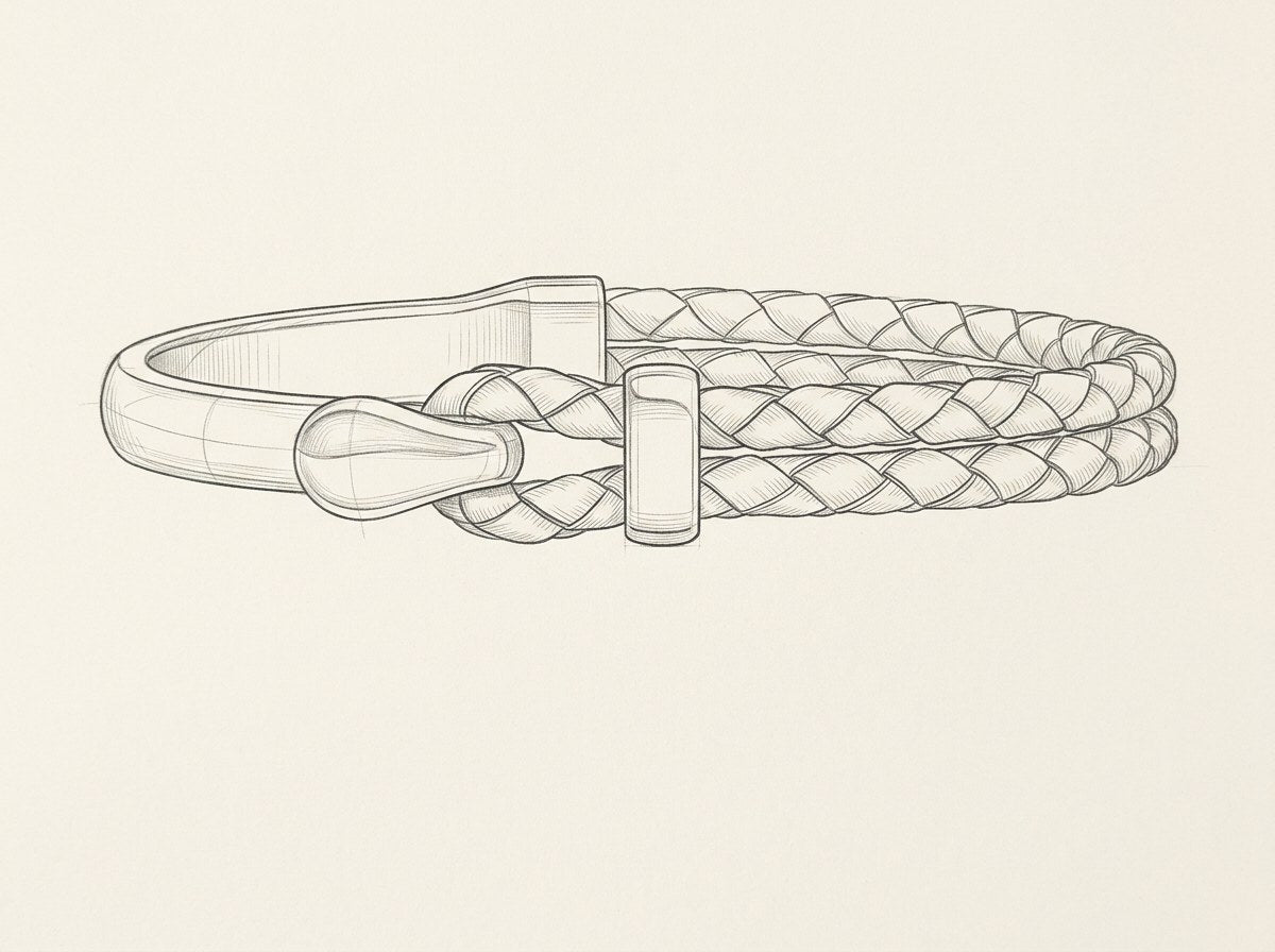 Dibujo técnico · The Nautilus Black/Silver Bracelet