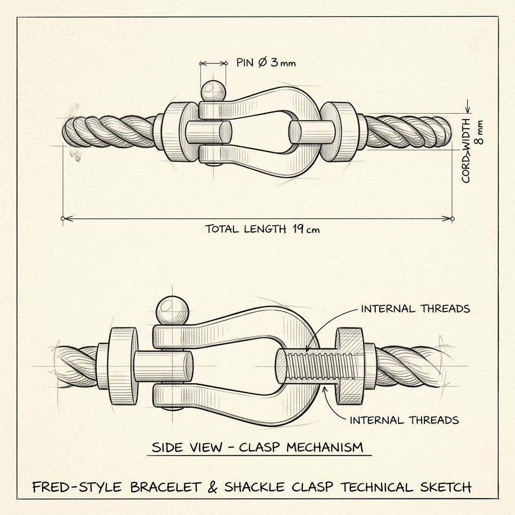 Dessin technique · The Riviera Dark Brown Rose Gold Bracelet