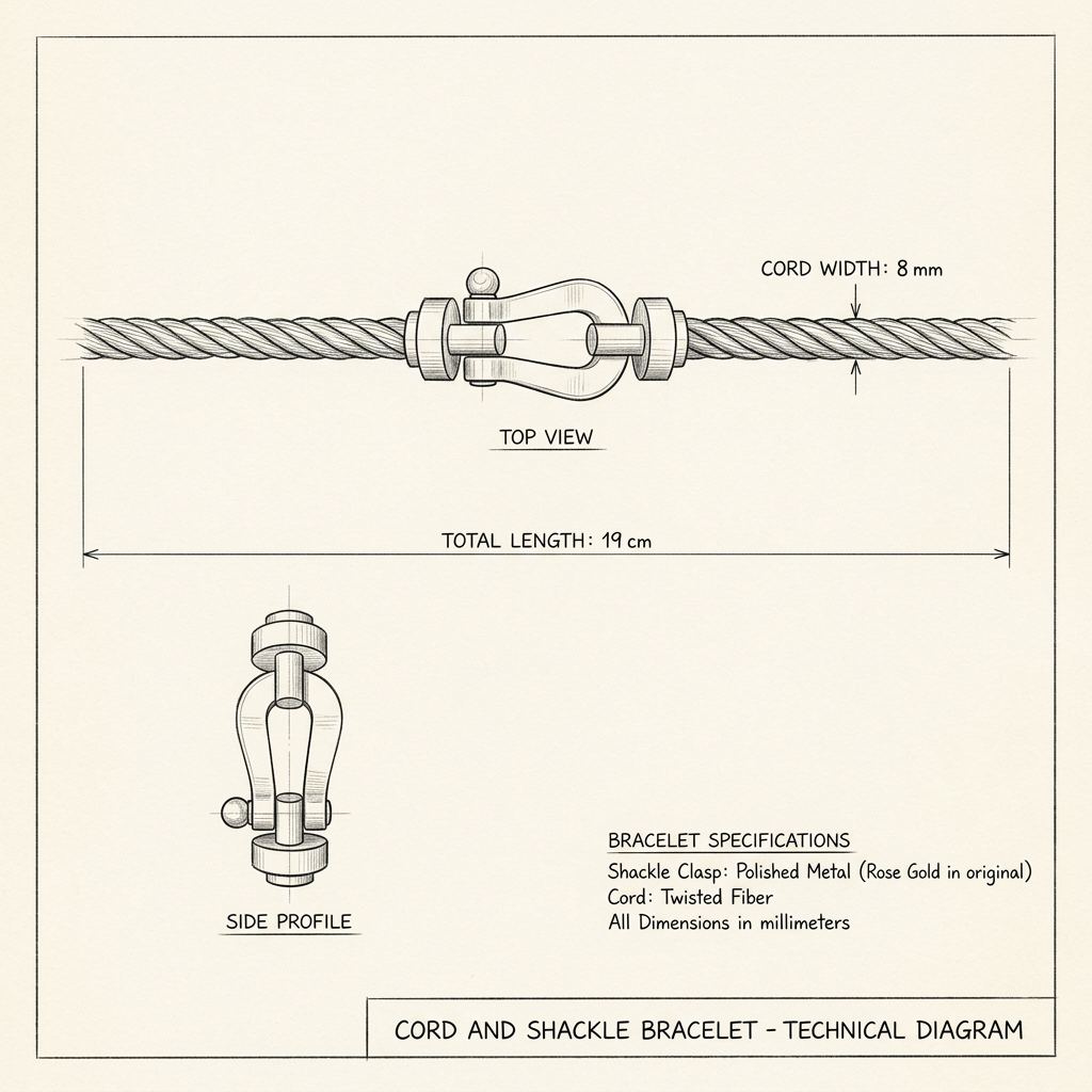 Dessin technique · The Riviera Grey Rose Gold Bracelet