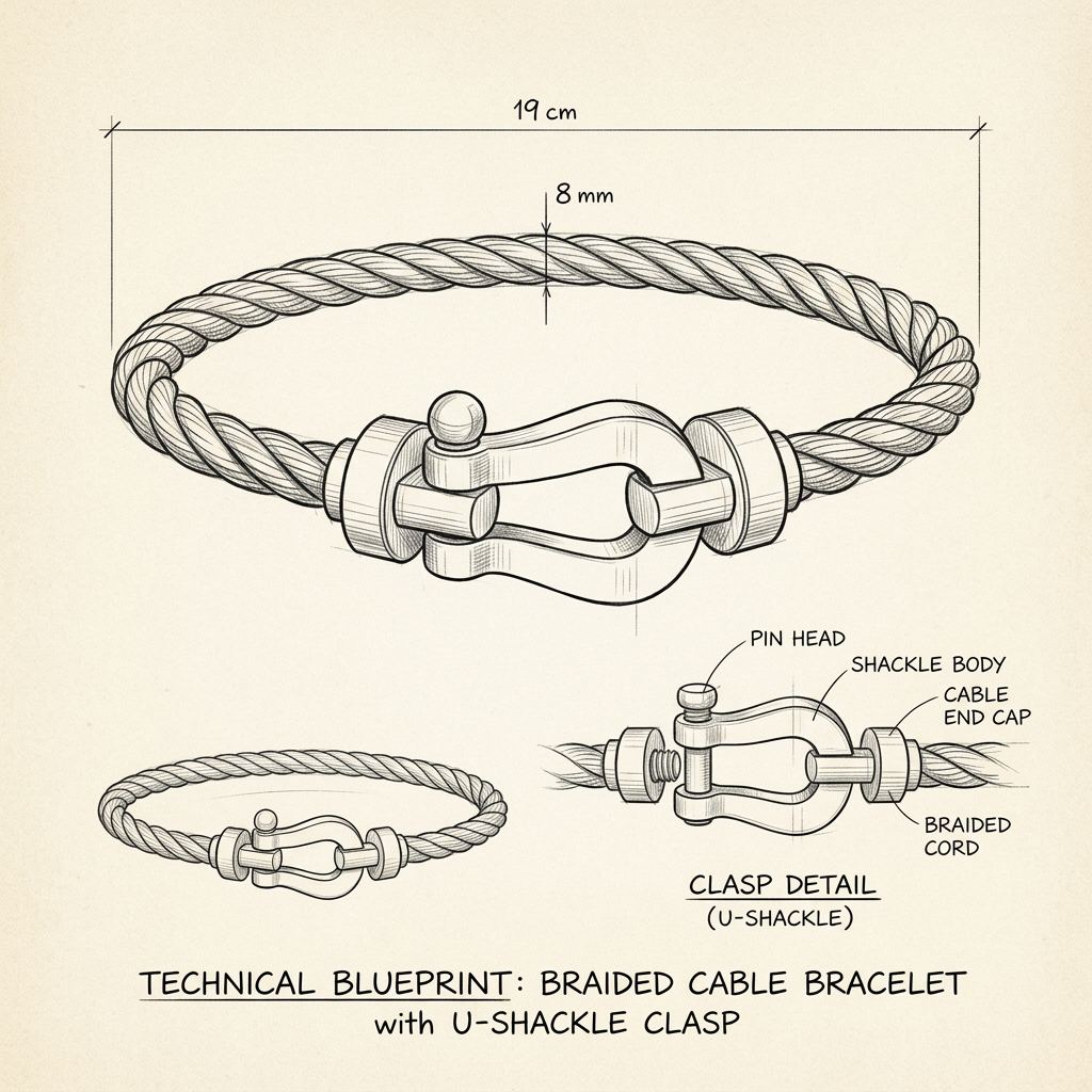 Dessin technique · The Riviera White Rose Gold Bracelet